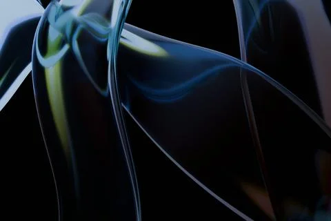 Abstract render glossy, intertwined fluid forms with captivating light refl.. Stock Illustration