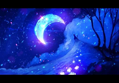 Abstract rendering illustration of a stand alone cat looking up Stock Illustration