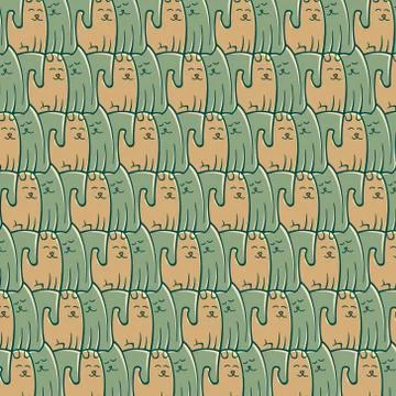 Abstract repeat pattern cats dogs Stock Illustration