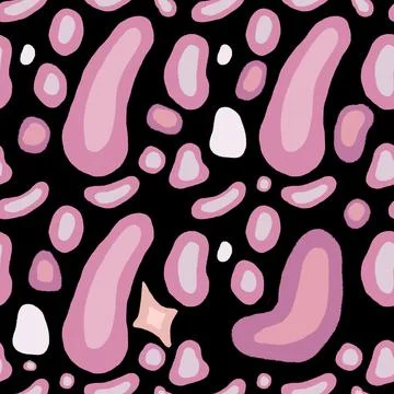 An abstract repeatable pattern of geometric forms in pink shades on a dark ba Stock Illustration