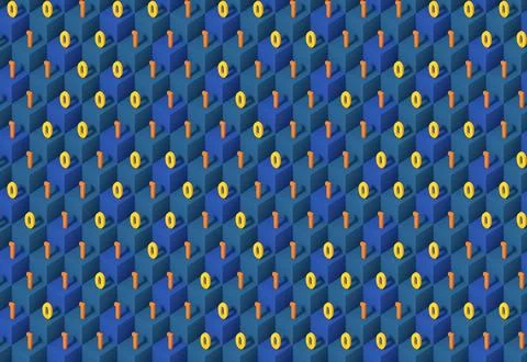 Abstract Repeating Binary Data Background. Illustrazione stock