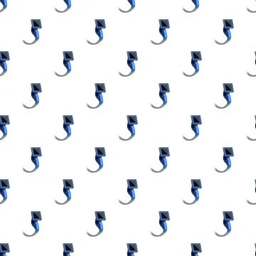 Abstract repeating blue square hooks seamless pattern Stock Illustration