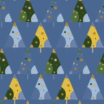 Abstract repeating Christmas background. Seamless Christmas tree pattern Stock Illustration