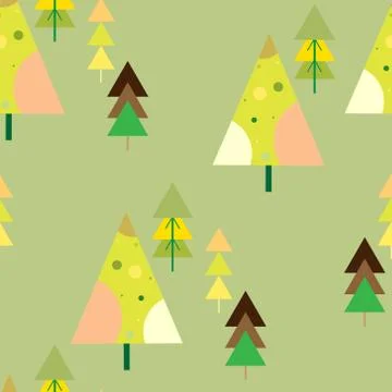 Abstract repeating Christmas background. Seamless Christmas tree pattern Stock Illustration