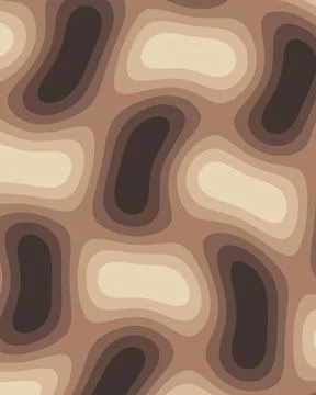 An abstract repeating composition uses dark brown, warm tan, beige, and cre.. Ilustração Stock