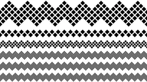Abstract repeating diagonal square page divider line set イラスト素材