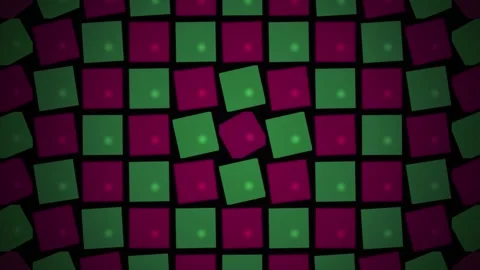 Abstract repeating geometric grid pattern with green and purple tiles rotat.. Stock Footage 346353672