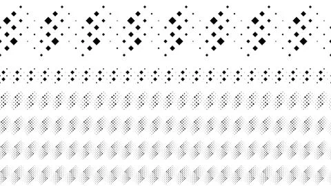 Abstract repeating geometrical square pattern page divider collection Stock Illustration