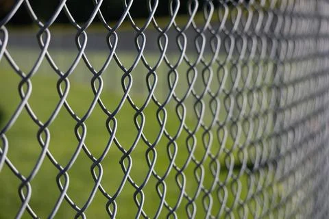 Abstract Repeating Pattern of Chain Link Fence Closeup Stock Photos