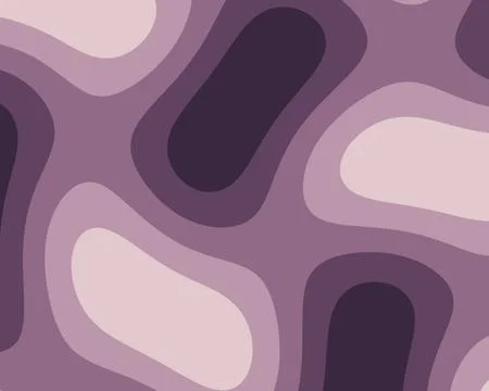 An abstract repeating pattern of layered, rounded organic shapes in mauve, .. Stockillustratie