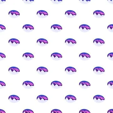 Abstract repeating pattern with stylized eggs in purple and blue Stock Illustration