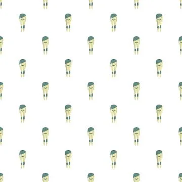 Abstract repeating pattern with stylized humanoid figures Stock Illustration