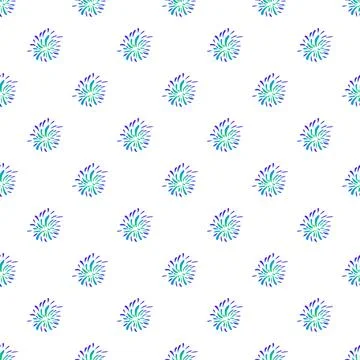Abstract repeating pattern with teal and violet bursts イラスト素材