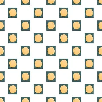 Abstract repeating pattern of yellow squares and dots Stock Illustration