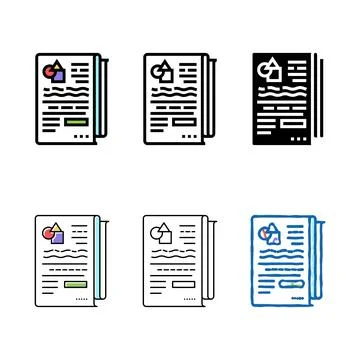 Abstract report color icon vector multistyle Stock Illustration
