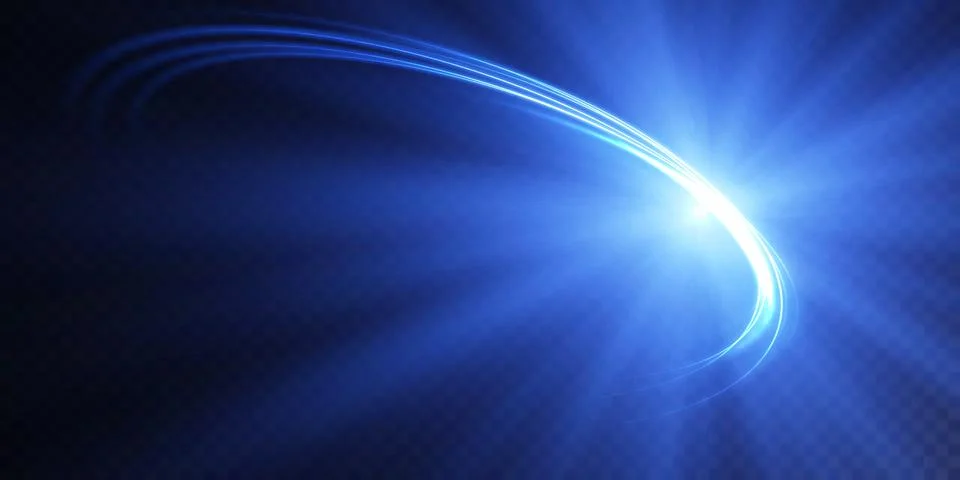 Abstract representation of Blue Light Rays set against a contrasting Dark Stock Illustration