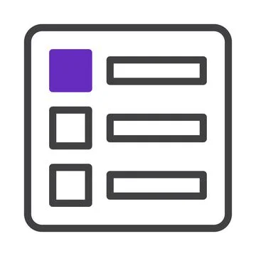 Abstract representation of checklist icon with elements, for graphic interfac Stockillustratie