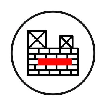 Abstract representation of construction element featuring stylized brickwor.. Illustrazione stock