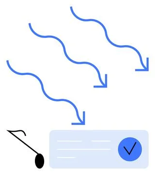 Abstract representation of decision-making process with arrows pointing tow.. Illustrazione stock