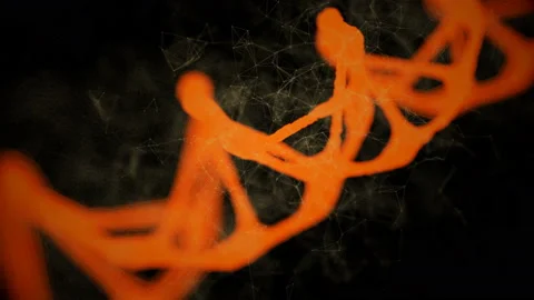 Abstract representation of digital binary polygon plexus DNA molecule . Stock Footage 90396726