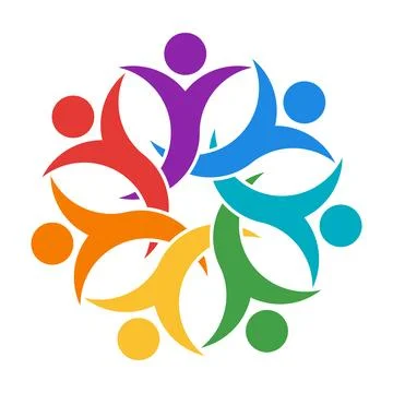 Abstract Representation of Diversity, Unity, and Community in Colorful Figure Stock Illustration
