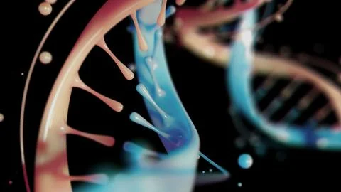 Abstract Representation of DNA Molecule in Vibrant and Energetic Colors Stock Illustration