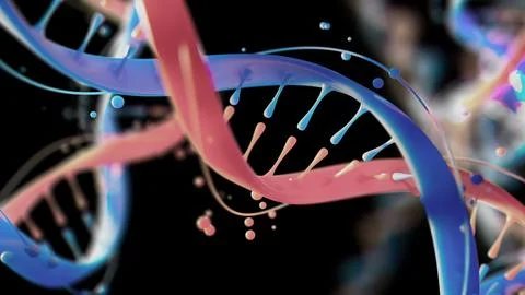 Abstract Representation of DNA Molecule in Vibrant and Energetic Colors Stock Illustration