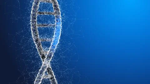 Abstract representation of DNA with plexus Illustration