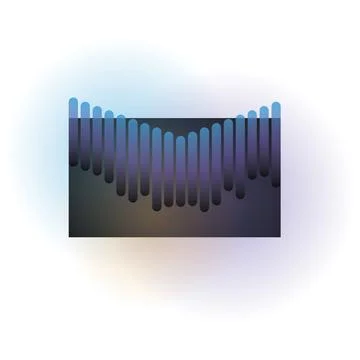 Abstract representation featuring vertical bars a dark blue gradient background Stock Illustration