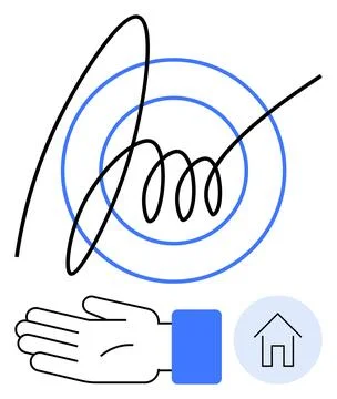 Abstract Representation of Growth, Home Security, and Assistance Concepts i.. Stockillustratie