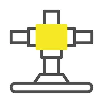 Abstract representation of a machine component, geometric elements and yell.. Stock Illustration