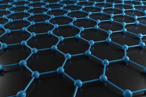Abstract representation of a molecular connection crystallized in the hexagon Stock Illustration