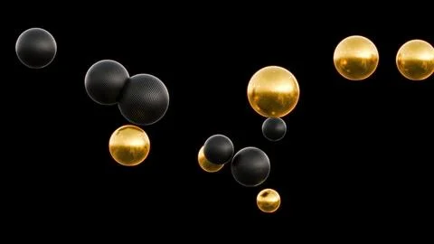 An Abstract Representation of the Molecular Structure Featuring Black and Gold Ilustración de archivo