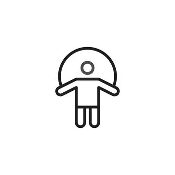 Abstract representation of person using circle exercise equipment concept f.. Stock Illustration