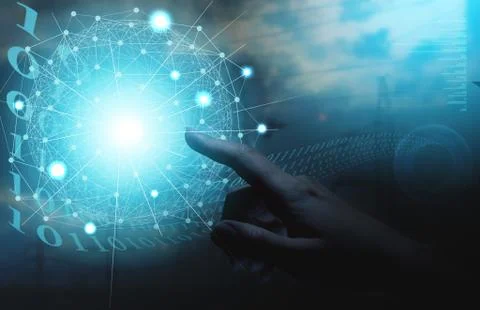 An abstract representation of solving problems using artificial intelligence Stock Photos