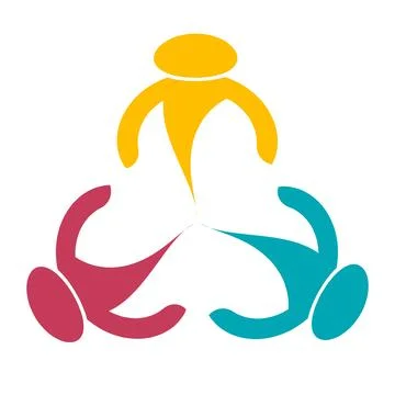 Abstract Representation of Team Collaboration and Unity in Colorful Shapes Stock Illustration