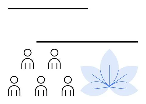 Abstract Representation of Teamwork and Growth Concept with Minimalist Elemen Stock Illustration
