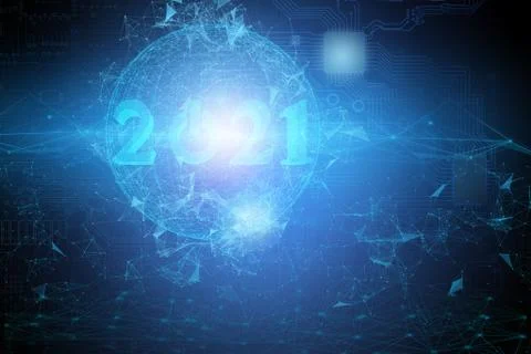 An abstract representation of the technologies of the future in the new 2021 Stock Illustration