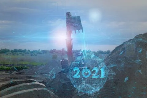 An abstract representation of the technologies of the future in the new 2021 Stock Photos