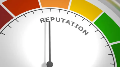 Abstract reputation indicator with color levels scale and arrow. 3D render Stock Footage 201643778