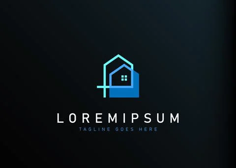 Abstract residence logo design. Vector illustration of abstract real estate h Stockillustratie