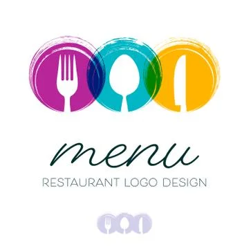 Abstract restaurant menu logo design Illustration