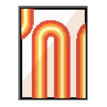 Abstract retro 70s style warm spectrum arch pattern Stock Illustration