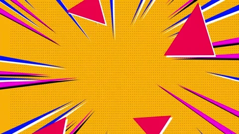 Abstract Retro 80s Style Background with Geometric Shapes and Dynamic Lines. 스톡 동영상 318345225