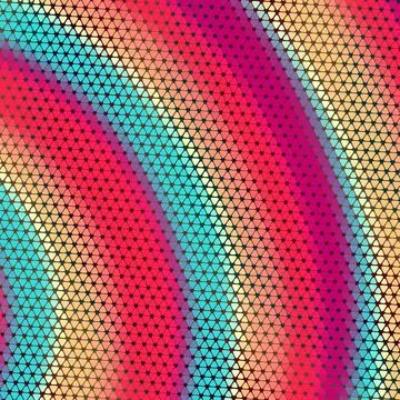 Abstract retro Artistic Low Polygon triangle strip with Geometric grid Mesh Illustrazione stock
