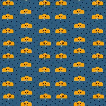 Abstract retro background with cartoon clouds. Pattern with cartoon characters Illustrazione stock
