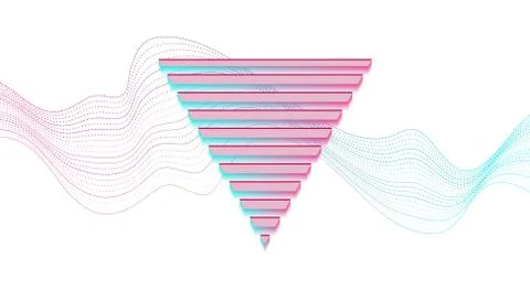 Abstract retro background with dotted lines waves and triangle Stock Illustration