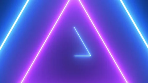 Abstract retro background with neon triangles Seamless loop Stock Footage