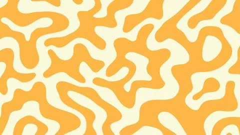Abstract retro background with orange and beige wavy shapes.Vector illustra.. Stock Illustration