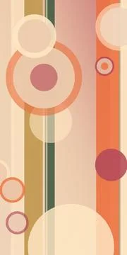 Abstract retro background with overlapping circles and vertical stripes in .. Stock Illustration